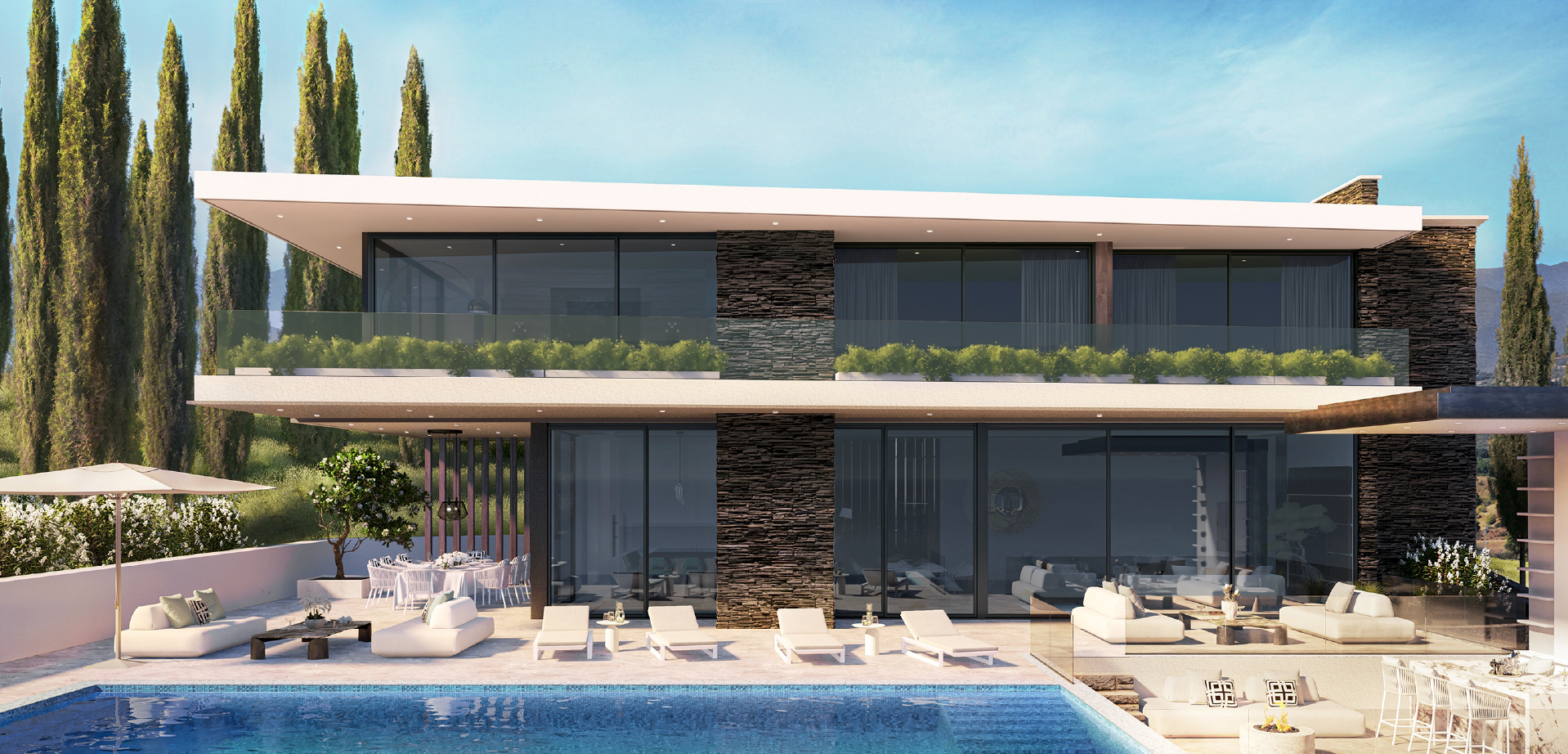 5-bed residence on 1000 m² plot.
